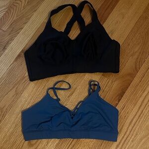 ALO Yoga Black and Blue Bralette Duo